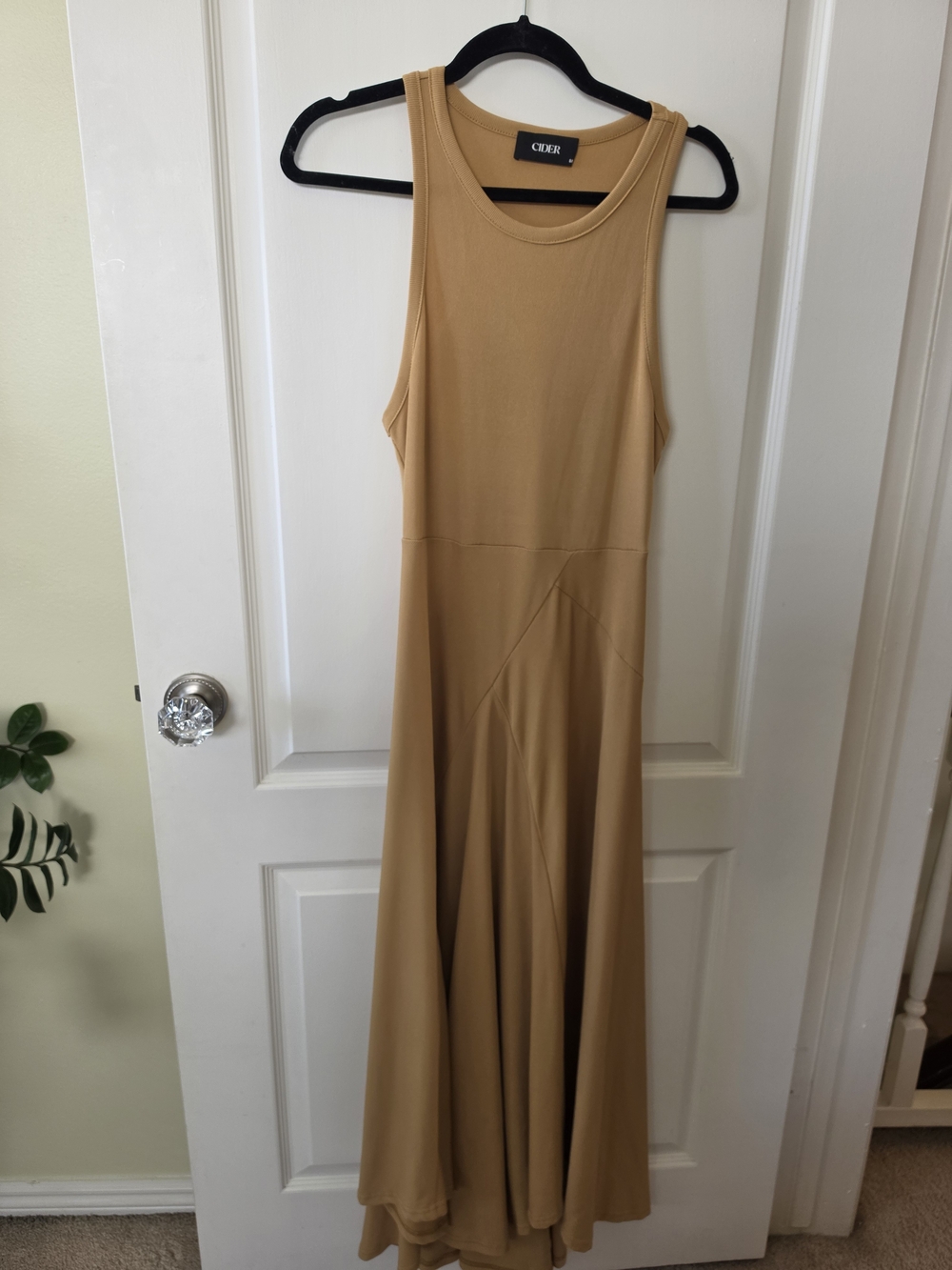 Cider Sleeveless Maxi Dress in Camel Tan